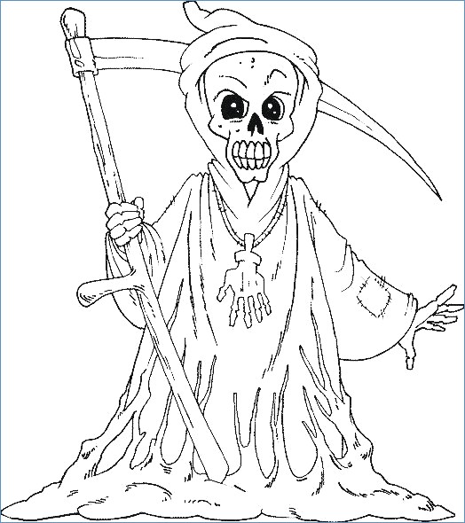 524x590 Halloween Coloring Pages Grim Reaper