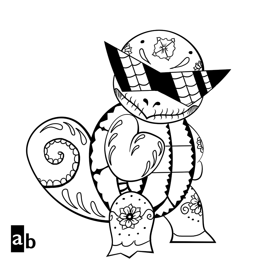 916x916 Cool Squirtle Pokemon Coloring Page