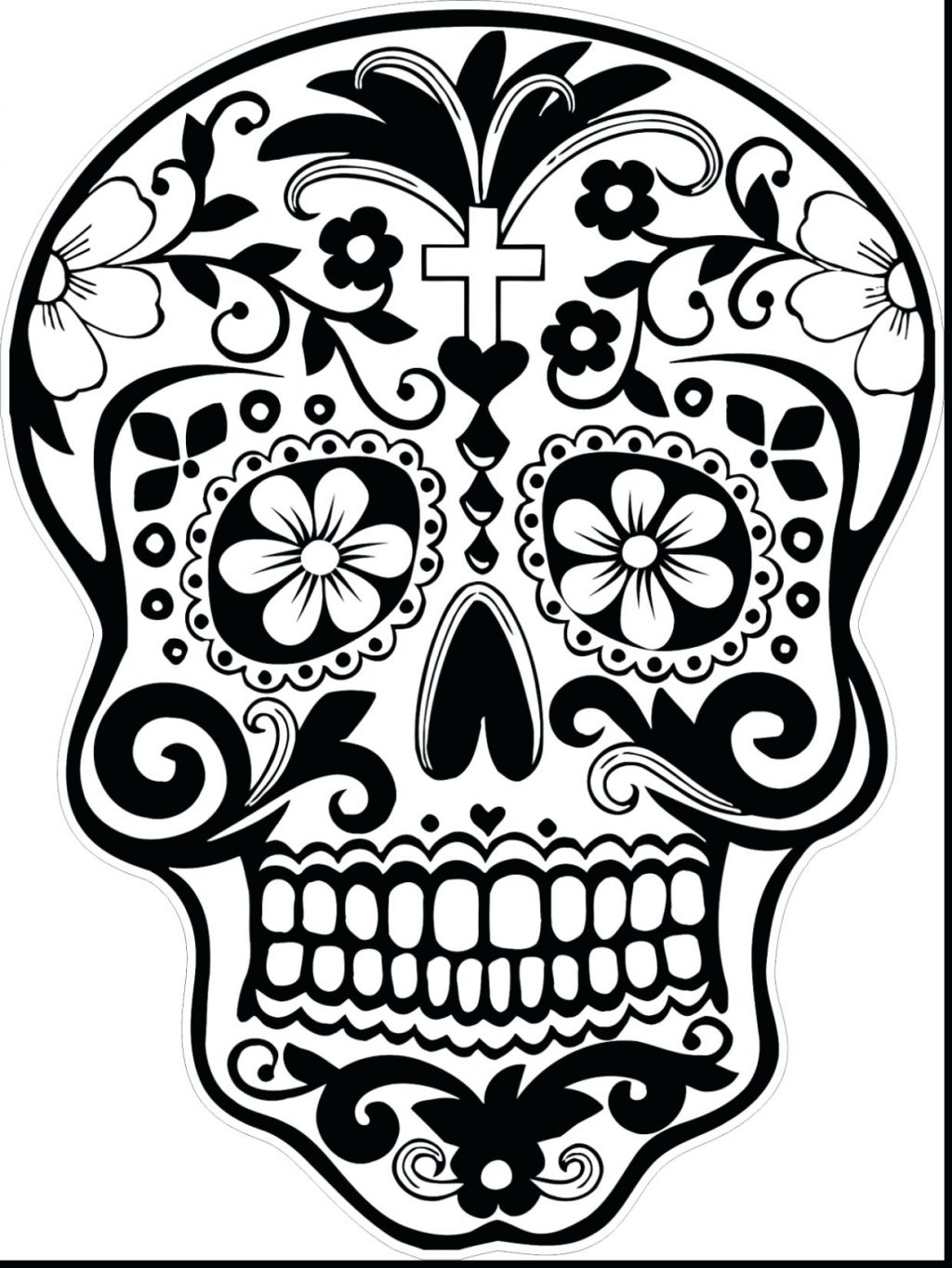1024x1364 Free Sugar Skull Coloring Pages