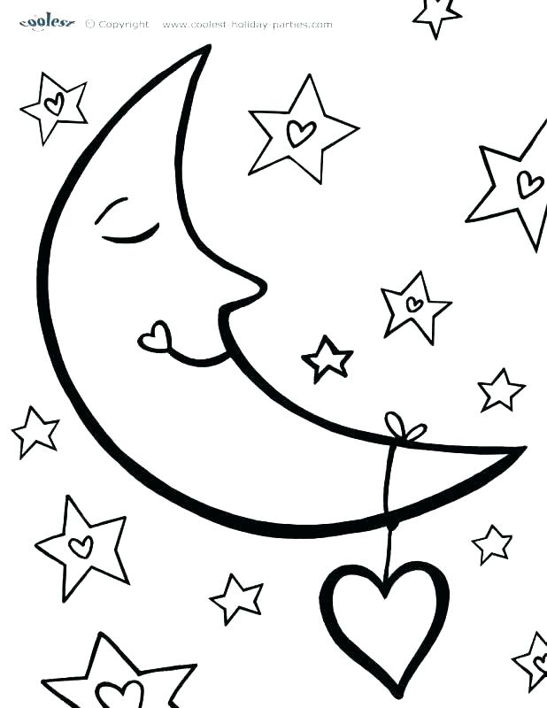 618x800 Star Coloring Sheets Star Coloring Pages Printable Moon And Star