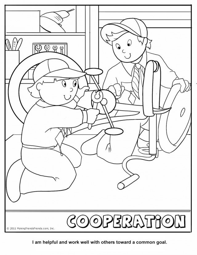 640x828 Cub Scout Cooperation Coloring