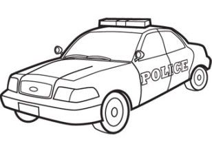 308x206 Police Car Coloring Page Planes, Trains Automobiles Color