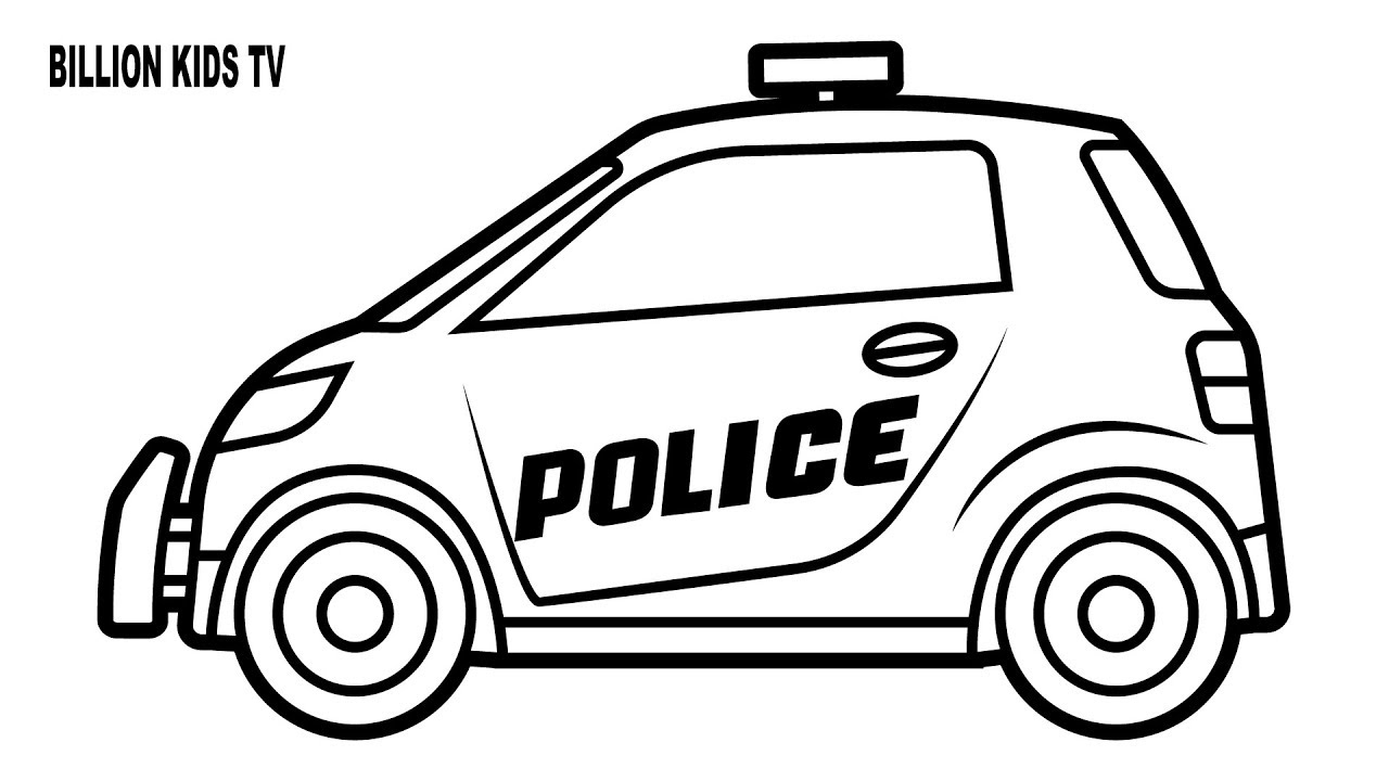 1280x720 Small Police Car Coloring Pages, Colors For Kids With Vehicles
