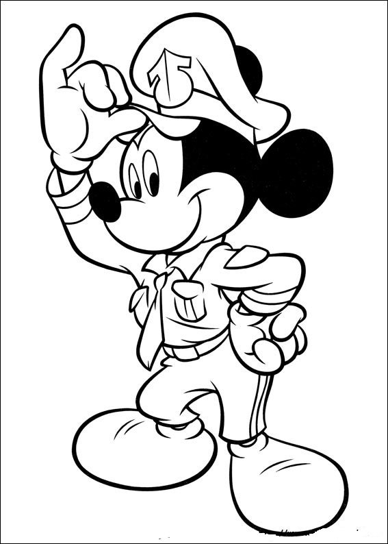 567x794 Mickey As A Cop Coloring Page Boys Pages