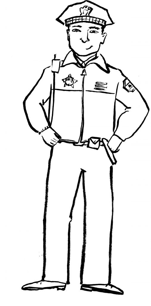 507x1024 Cop Coloring Page Police Officer Hat Pages Uniform Tools For Free