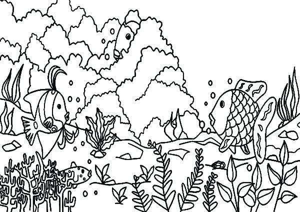 600x424 Ocean Coral Reef Coloring Pages Coral Reef Coloring Page Coloring