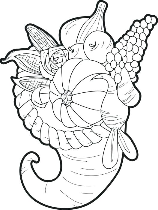 527x700 Cornucopia Printable Coloring Pages Cornucopia Coloring Page Corn