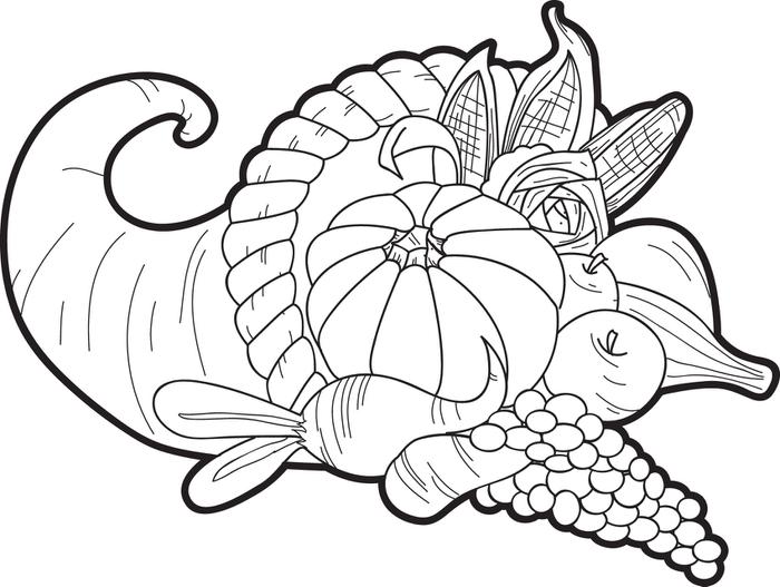 700x527 Cornucopia Coloring Sheets Free Printable Cornucopia Thanksgiving