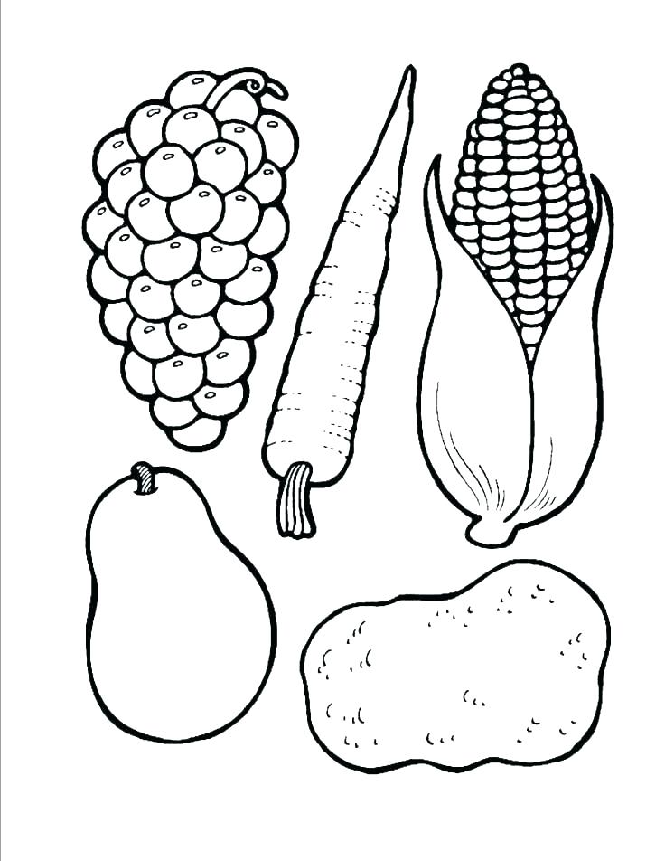 736x952 Fruit Basket Coloring Page