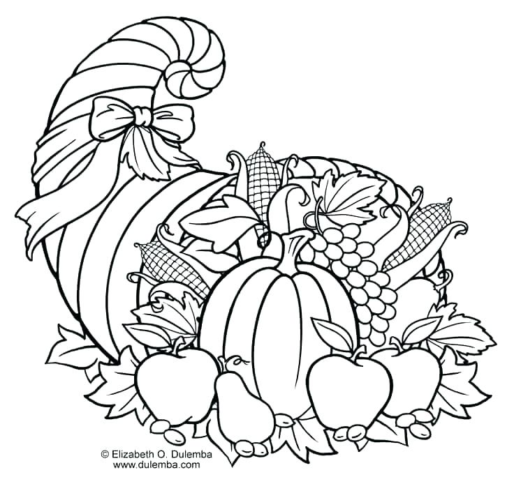736x694 Cornucopia Coloring Page Cornucopia Coloring Pages To Print