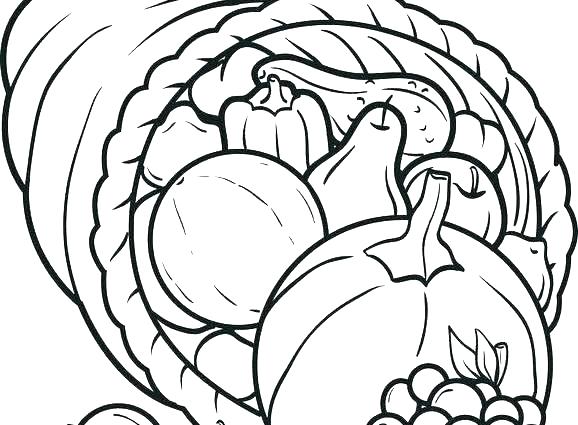 578x425 Cornucopia Coloring Sheets Fruit Color Pages Fall Coloring Pages