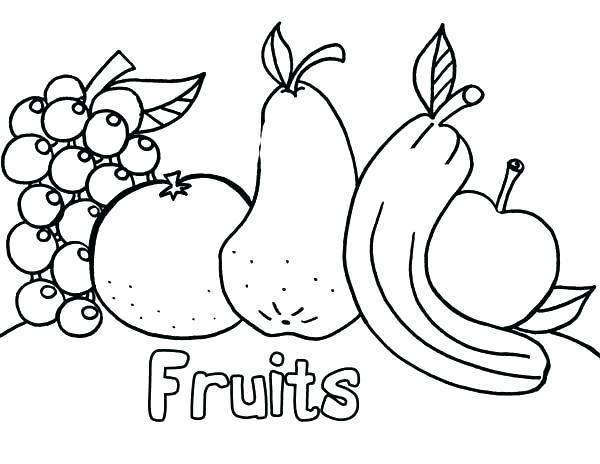600x464 Fruit Color Pages Fruits And Vegetables Coloring Pages Photos