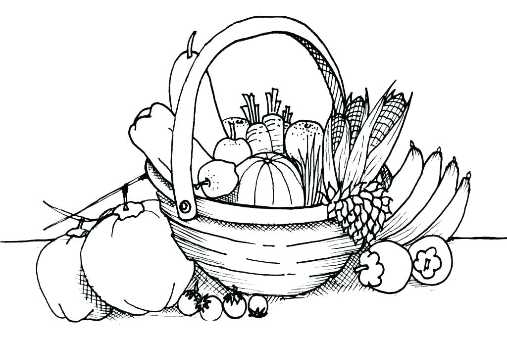 1024x681 Cornucopia Basket Coloring Page Professional