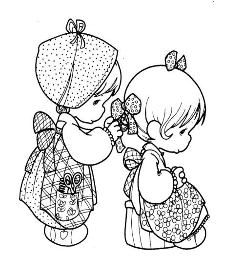 500x526 Precious Moments Wearing The Same Costume Coloring Pages Kids