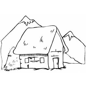 300x300 Cottage In The Mountains Coloring Page