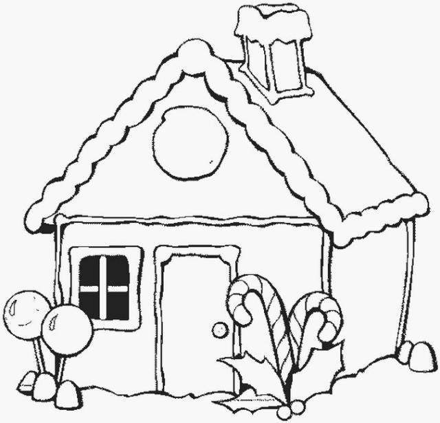 640x615 Cottage Coloring Pages