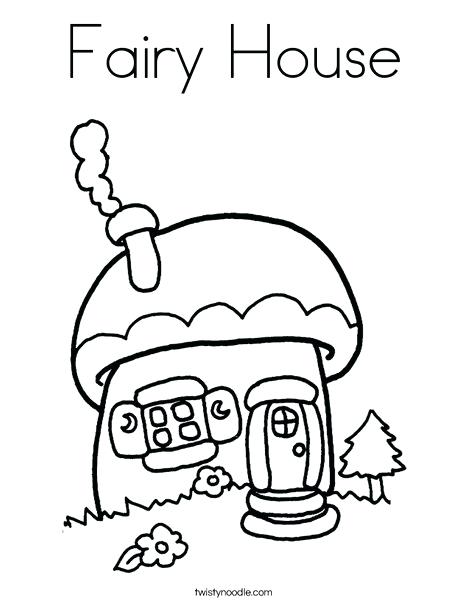 468x605 Fairy House Coloring Pages Mushroom Cottage Coloring Page