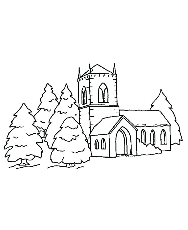 600x734 Snow Coloring Pictures Church Covered In Snow Coloring Pages Snow
