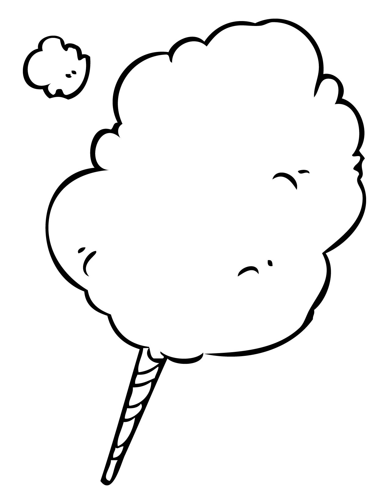 1275x1650 Cotton Candy Coloring Page