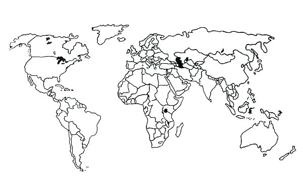 600x370 Map Of The World Coloring Page Coloring Pages Continents World