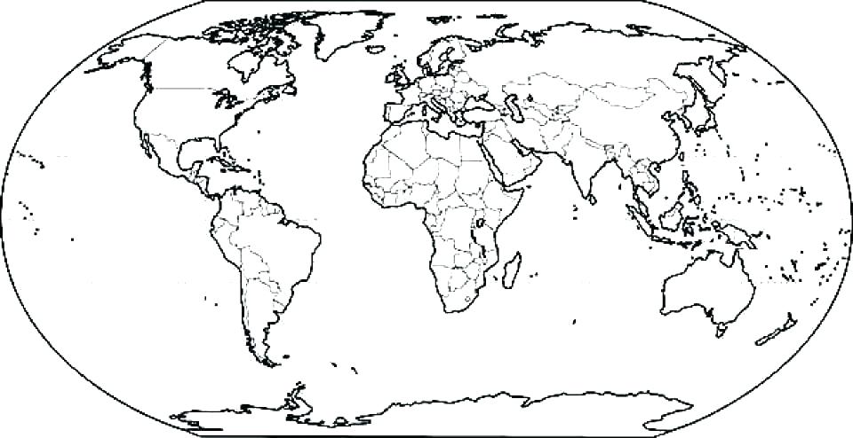 960x494 World Map Coloring Page With Countries World Map Coloring Page