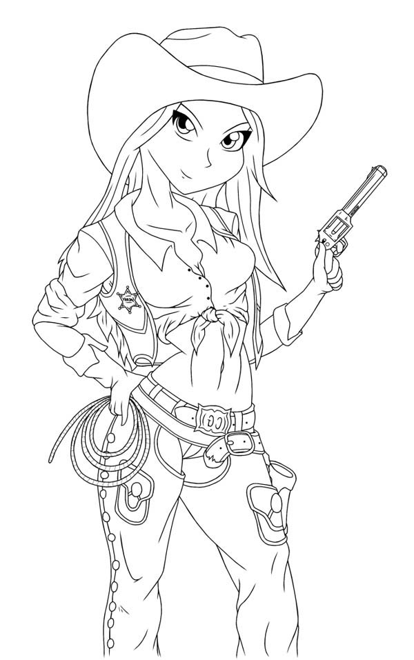 600x957 Cowgirls Coloring Pages