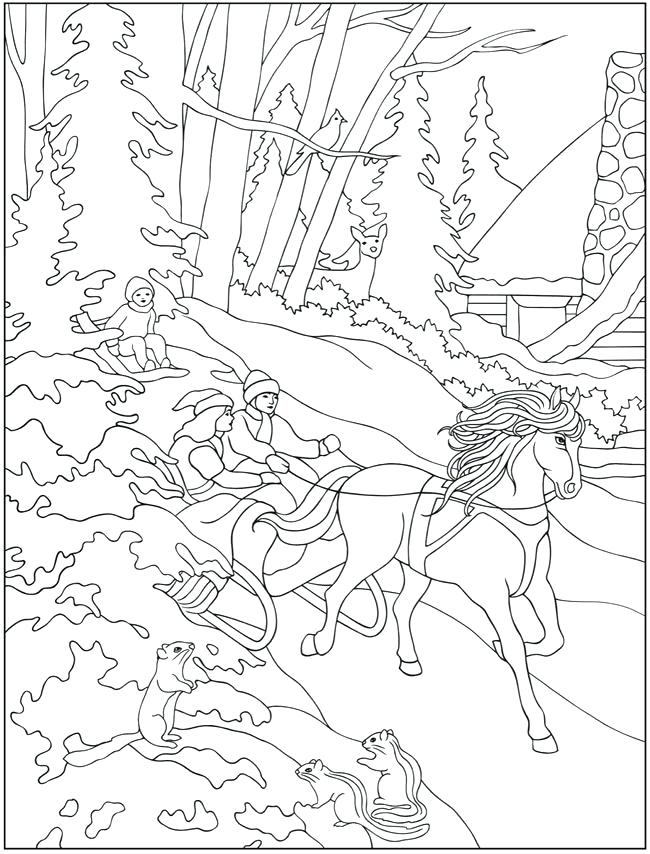 650x854 Winter Scene Coloring Pages With Winter Scenes Color Pages