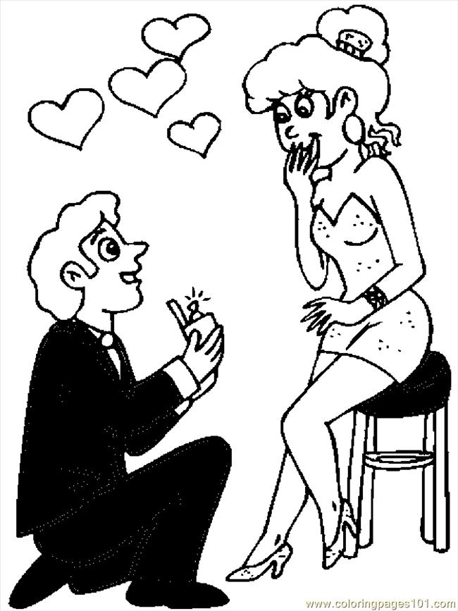 650x867 Valentine Couple Coloring Page