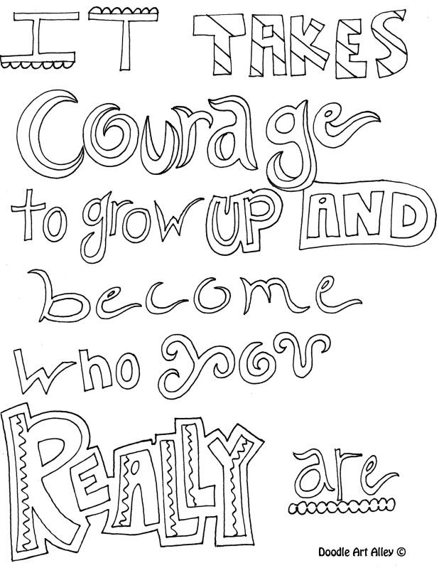 618x799 Courage Doodle Page To Color Quotes Doodles