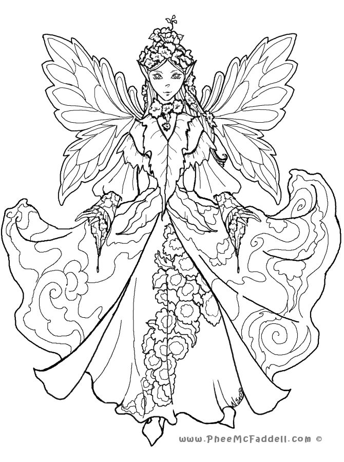 670x900 Detailed Coloring Pages For Adults Court Fairy