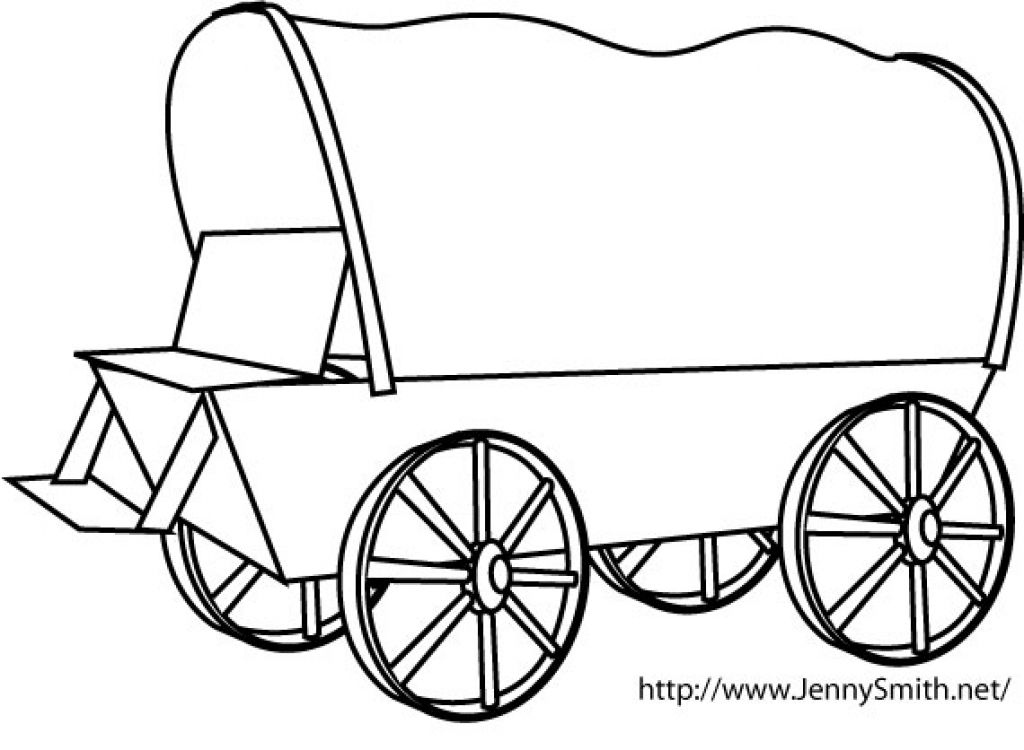 1024x750 The Inspiring Covered Wagon Coloring Page Page Throughout