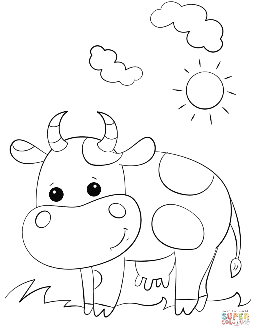 The best free Cattle coloring page images. Download from 92 free ...