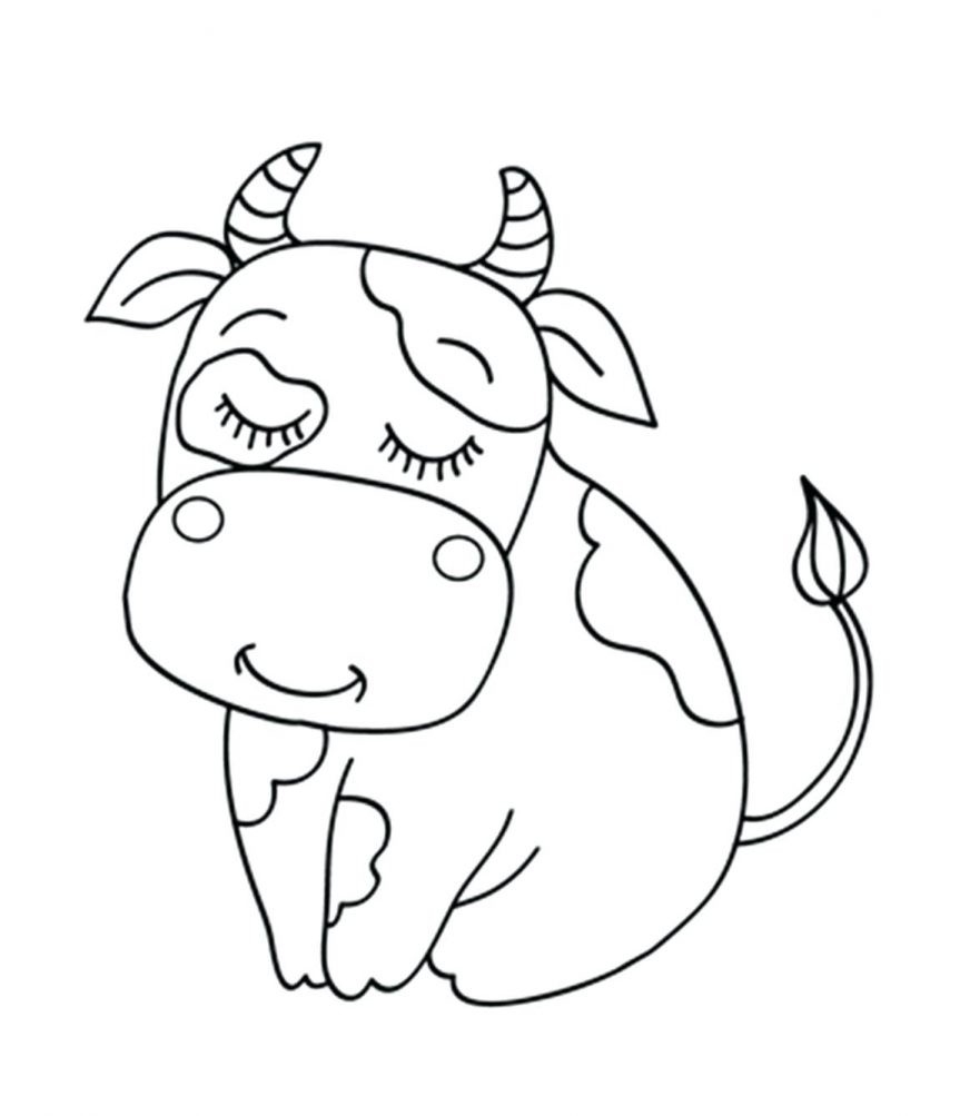 863x1003 Cow Animal Coloring Pages Baby Cow Coloring Page Vitlt New