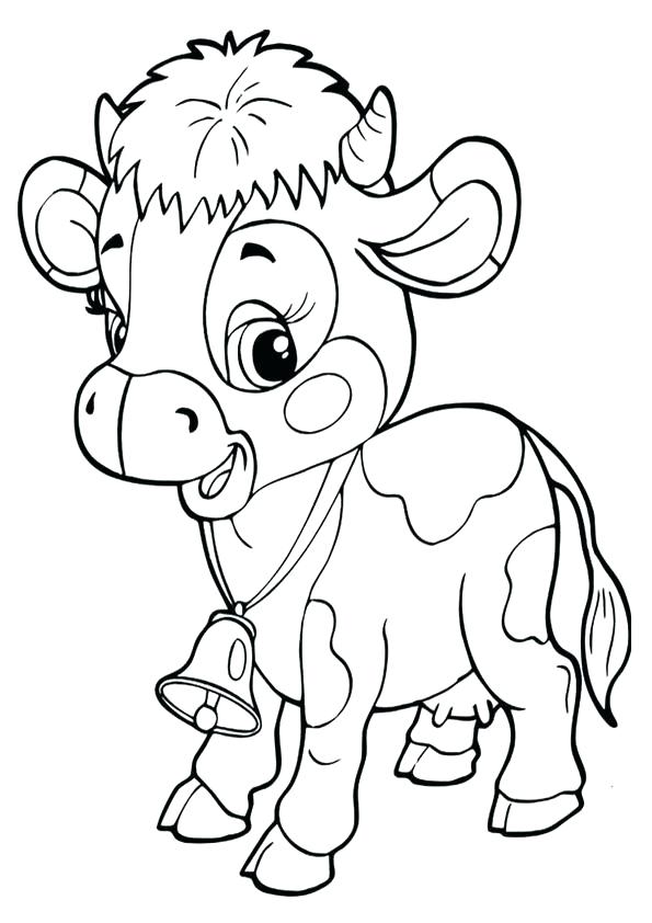 595x842 Cow Coloring Book As Well As Drawn Cattle Coloring Page