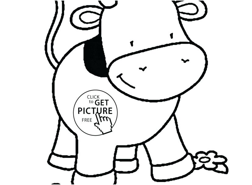 827x609 Cow Coloring Page