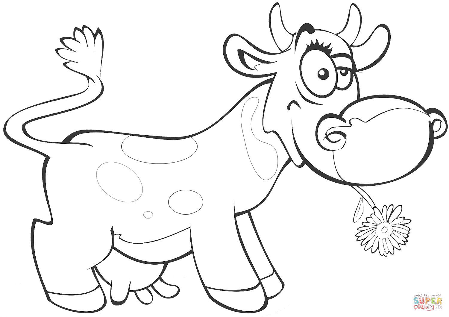 1500x1059 Superior Cartoon Cow Coloring Pages Awesome Page To Color Design