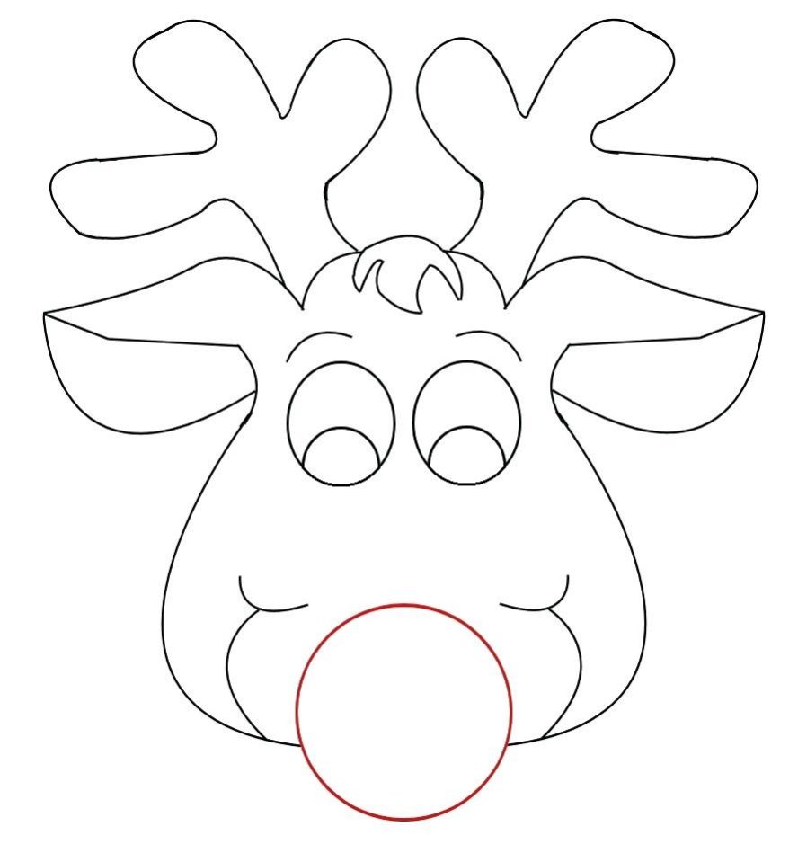 878x949 Cow Mask Printable Coloring Pages Reindeer Face Template