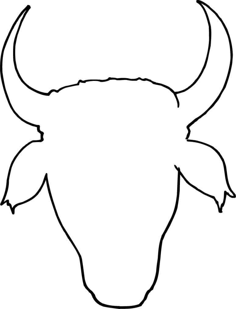774x1016 Cow Head Outline Design Coloring Page