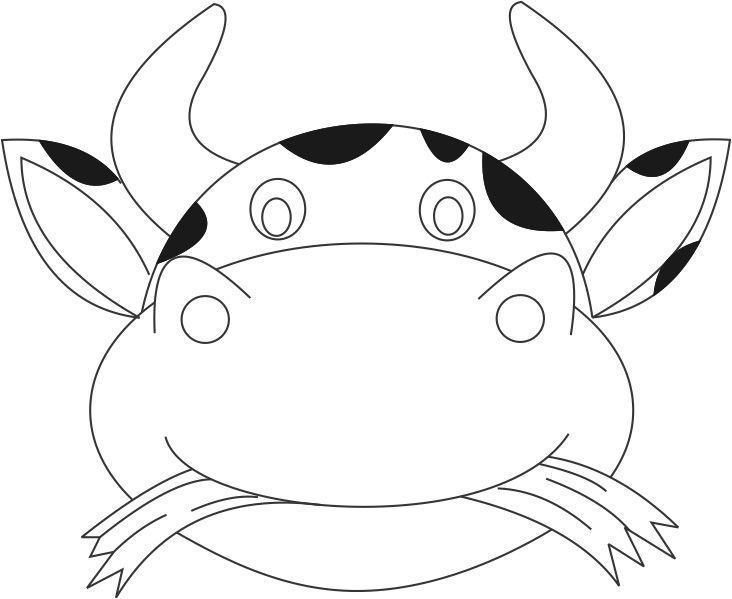 732x599 Cow Mask Printable Coloring Page For Kids