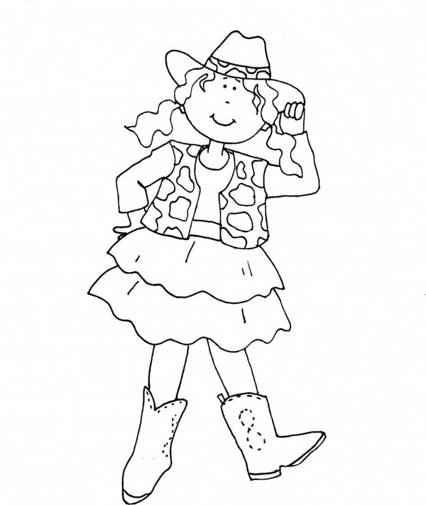 600x711 Cowgirl Coloring Pages