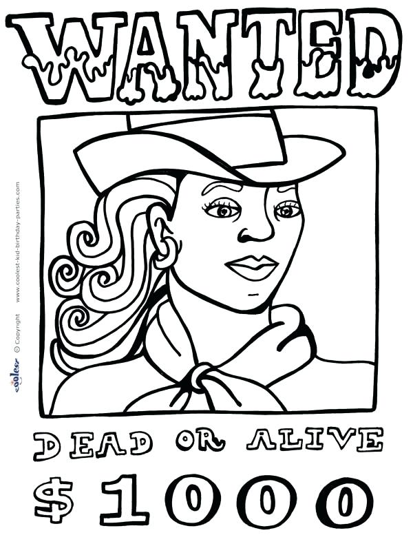 600x777 Printable Wild West Coloring Page Download Printable Cowboy