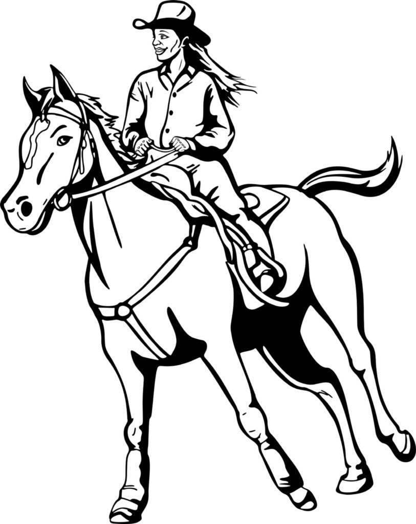 813x1024 Cowboy And Cowgirl Coloring Pages