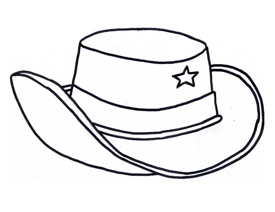 940x726 Hat Pictures To Color Cowboy Hat Coloring Free