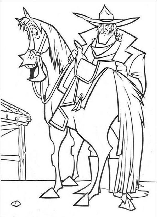 600x827 Home On The Prairie Old Cowboy And His Horse Coloring Pages