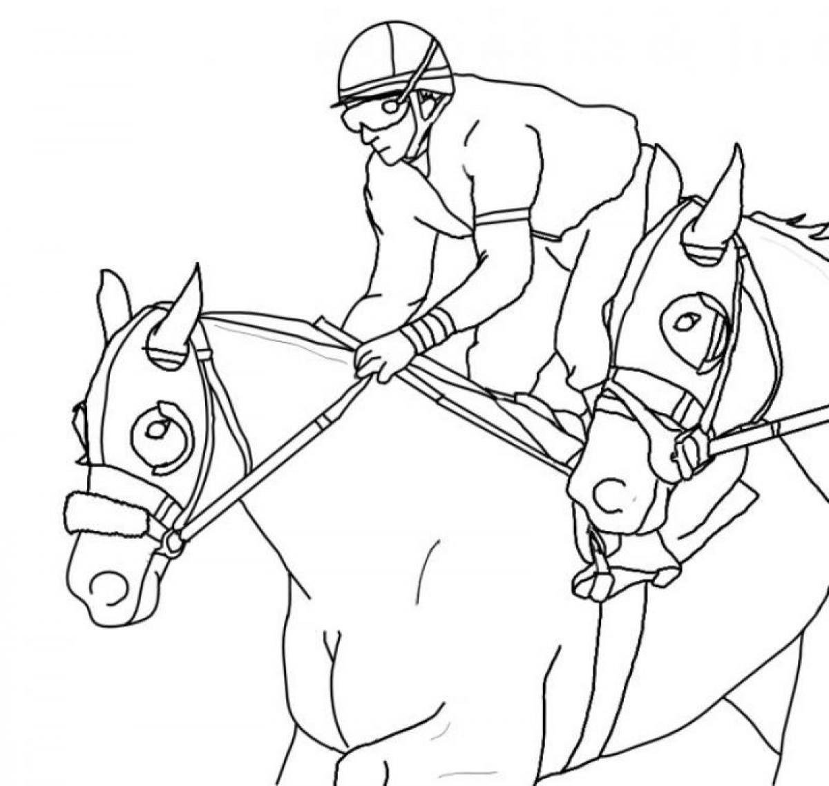 1200x1138 Unusual Race Horse Coloring Pages To Print Cowboy For Kids