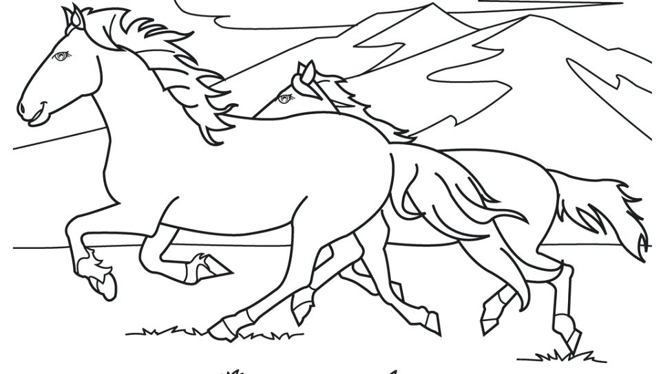 960x544 Wild Horse Coloring Pages Horse Color Page For The Cowboy Lovers