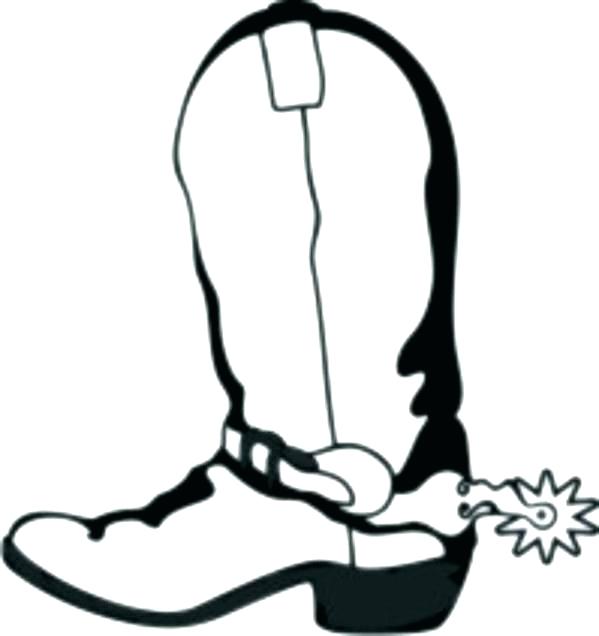 599x636 Cowboy Boot Coloring Page