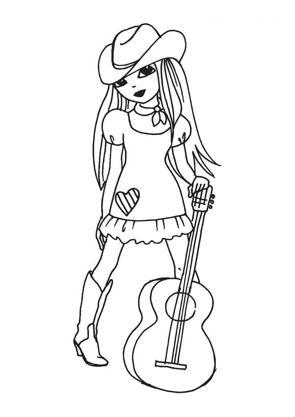 600x849 Cowgirl Singer Coloring Pages