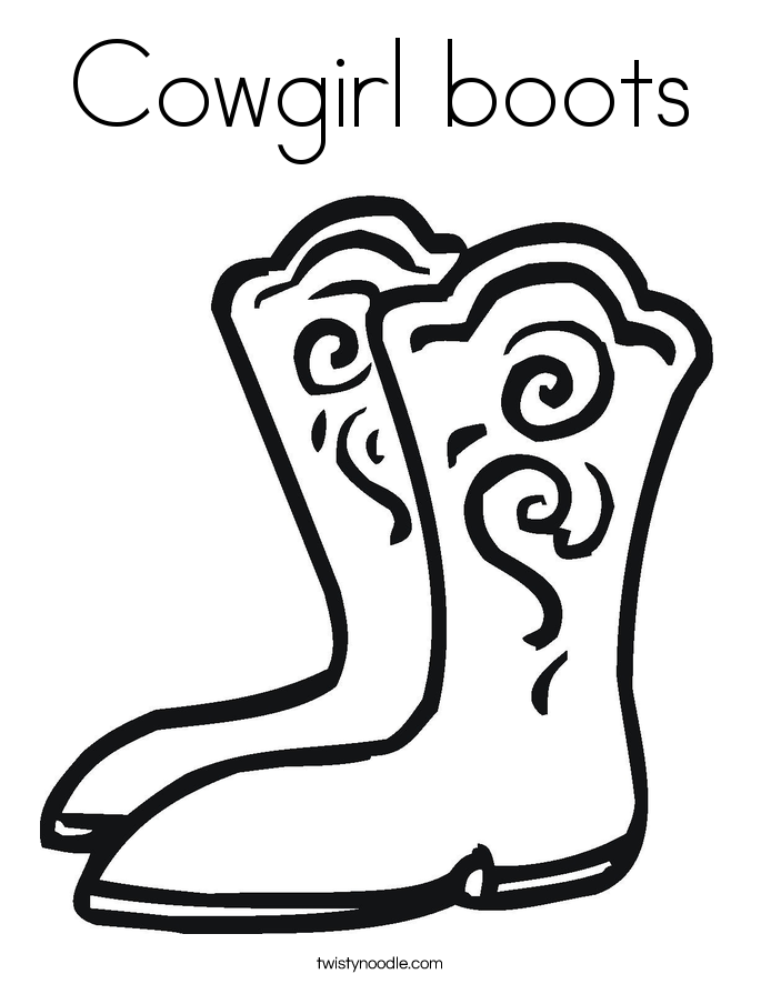 685x886 Cowgirl Boots Coloring Page