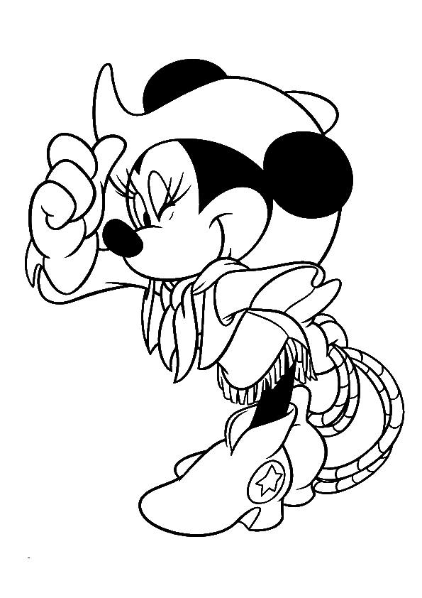 595x842 Minnie As A Cowgirl Coloring Page Disney Pages